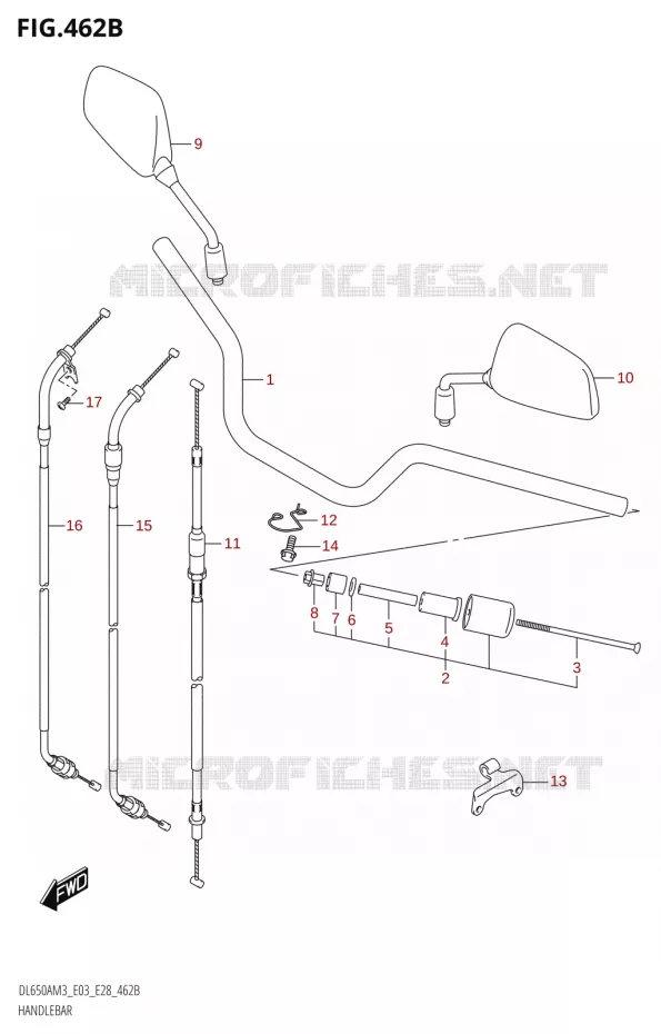 GUIDON (DL650A:M3:E28) Suzuki MOTO 650 V-STROM 2023  DL650AM3