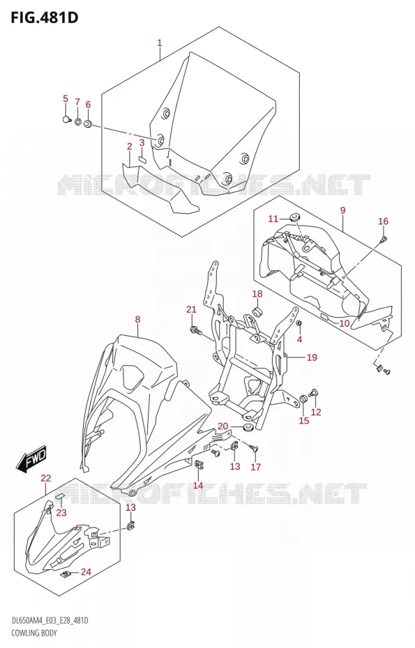 CARENAGES (DL650XA:M4:E03) Suzuki MOTO 650 V-STROM 2024  DL650AM4