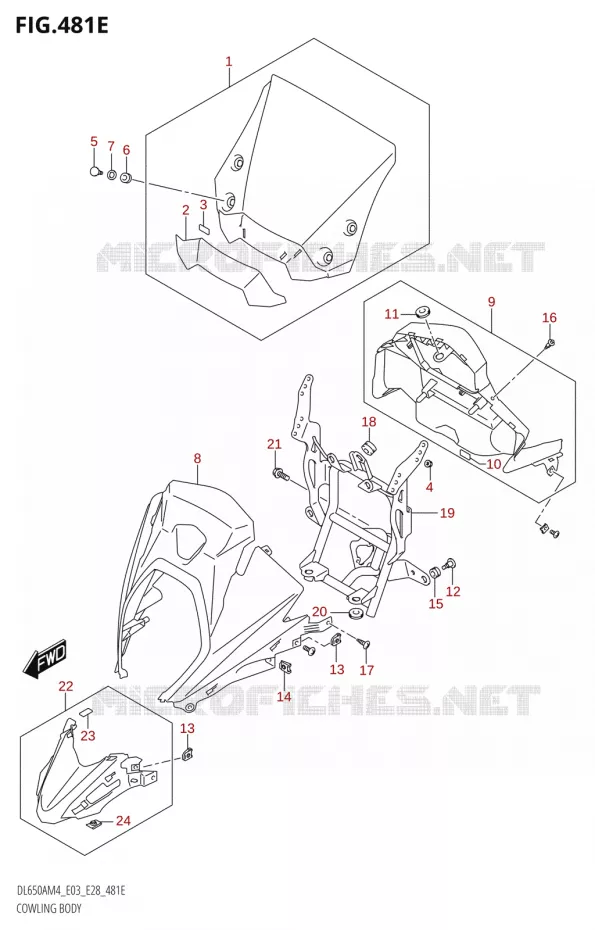 CARENAGES (DL650XA:M4:E28) Suzuki MOTO 650 V-STROM 2024  DL650AM4