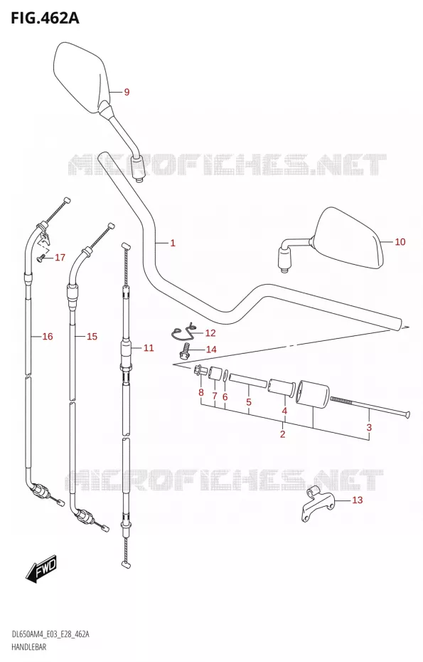 GUIDON (DL650A:M4:E03) Suzuki MOTO 650 V-STROM 2024  DL650AM4