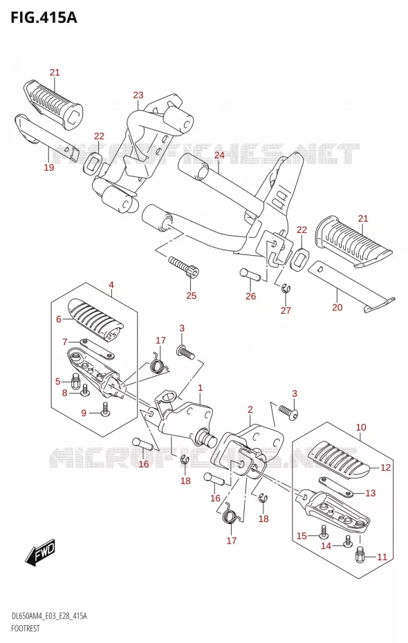 REPOSE PIEDS Suzuki MOTO 650 V-STROM 2024  DL650AM4