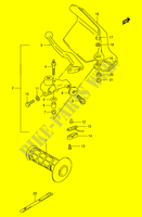 ENSEMBLE LEVIER   POIGNEE GAUCHE (MODELE V/W/X) pour Suzuki DR 350 1995