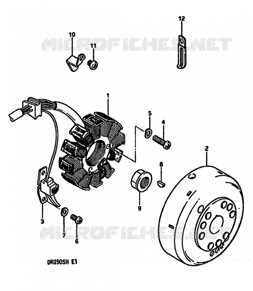 ALLUMAGE ROTOR - STATOR (E2,E4,E15,E18,E21,E22,E25,E39) Suzuki MOTO 250 DR 1987  DR250SH(E/F/G/H)