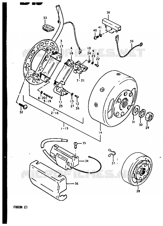 ALLUMAGE ROTOR - STATOR (FR80B, FR80N) Suzuki SCOOTER 80 FR 1981  FR80N(M/B/N)