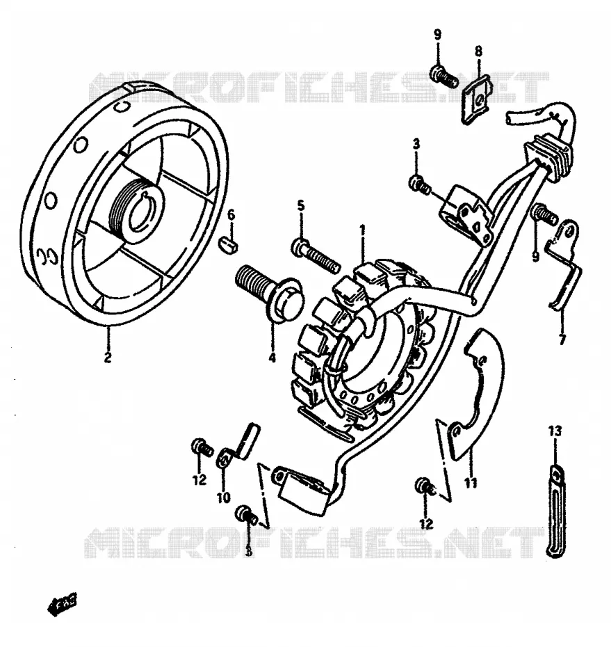 ALLUMAGE ROTOR - STATOR (MODELE G/H/J/K) Suzuki MOTO 600 DR 1985  DR600SUF(E2)