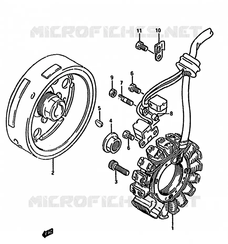 ALLUMAGE ROTOR - STATOR (MODELE P/R) Suzuki MOTO 350 DR 1993  DR350SHP(L/M/N/P/R)