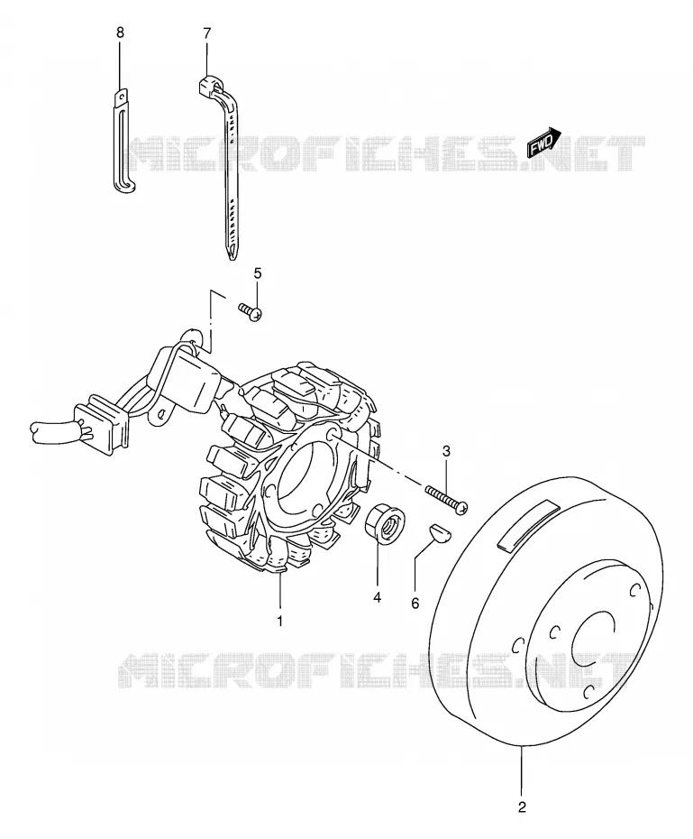 ALLUMAGE ROTOR - STATOR Suzuki MOTO 200 DR 2000  DR200SEY(E24)