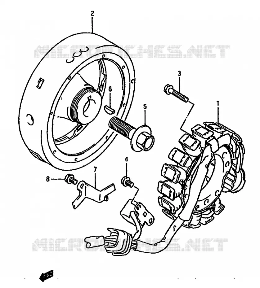 ALLUMAGE ROTOR - STATOR Suzuki MOTO 750 DR 1988  DR750SJ(J/K)