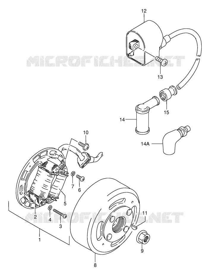 ALLUMAGE ROTOR - STATOR Suzuki MOTO 80 DS 1998  DS80W(E24)