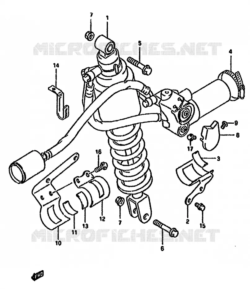 AMORTISSEUR ARRIERE (DR350SHN/SHP/SHR) Suzuki MOTO 350 DR 1992  DR350SHN(L/M/N/P/R)