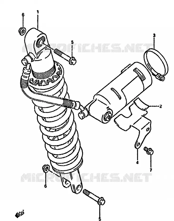 AMORTISSEUR ARRIERE (DR350SL/SM/SN/SP/SR) Suzuki MOTO 350 DR 1993  DR350SUP(L/M/N/P/R)