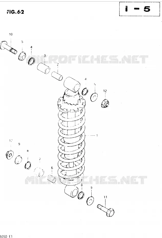 AMORTISSEUR (E4, E18, E22) Suzuki MOTO 250 DR 1983  DR250SD(E1)