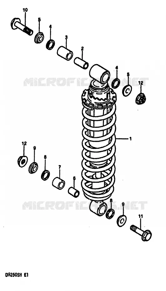 AMORTISSEUR Suzuki MOTO 250 DR 1987  DR250SH(E/F/G/H)