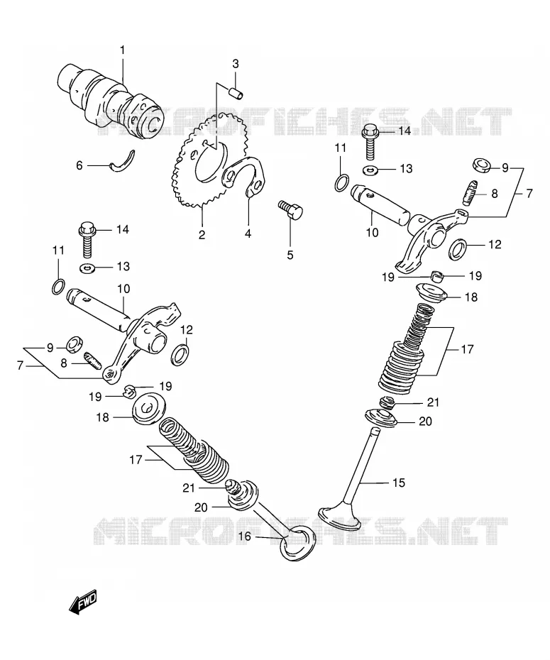 ARBRE A CAMES - SOUPAPES Suzuki MOTO 125 DR 1998  DR125SEW(E4)