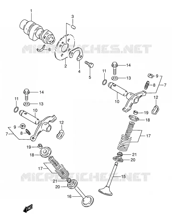 ARBRE A CAMES - SOUPAPES Suzuki MOTO 200 DR 2005  DR200SEK5(E3/E28)