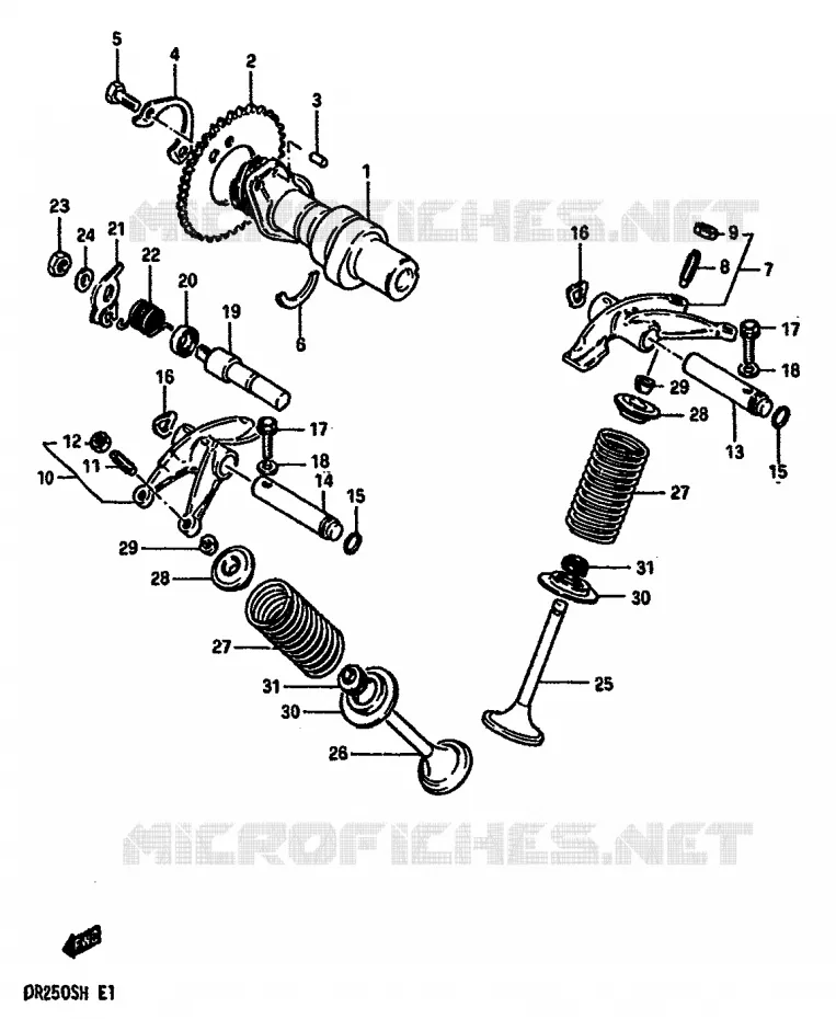 ARBRE A CAMES - SOUPAPES Suzuki MOTO 250 DR 1984  DR250SE(E/F/G/H)