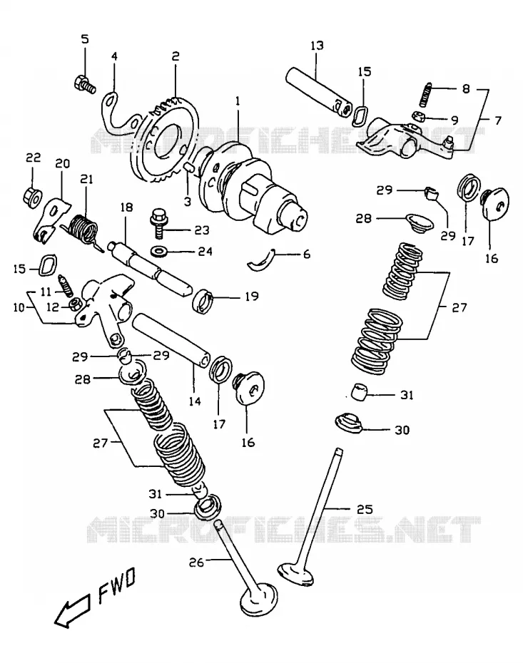 ARBRE A CAMES - SOUPAPES Suzuki MOTO 350 DR 1997  DR350V(V/W/X)