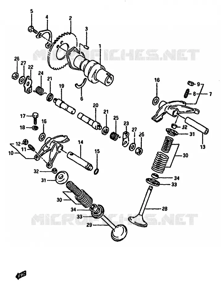 ARBRE A CAMES - SOUPAPES Suzuki MOTO 600 DR 1986  DR600SG(E2)