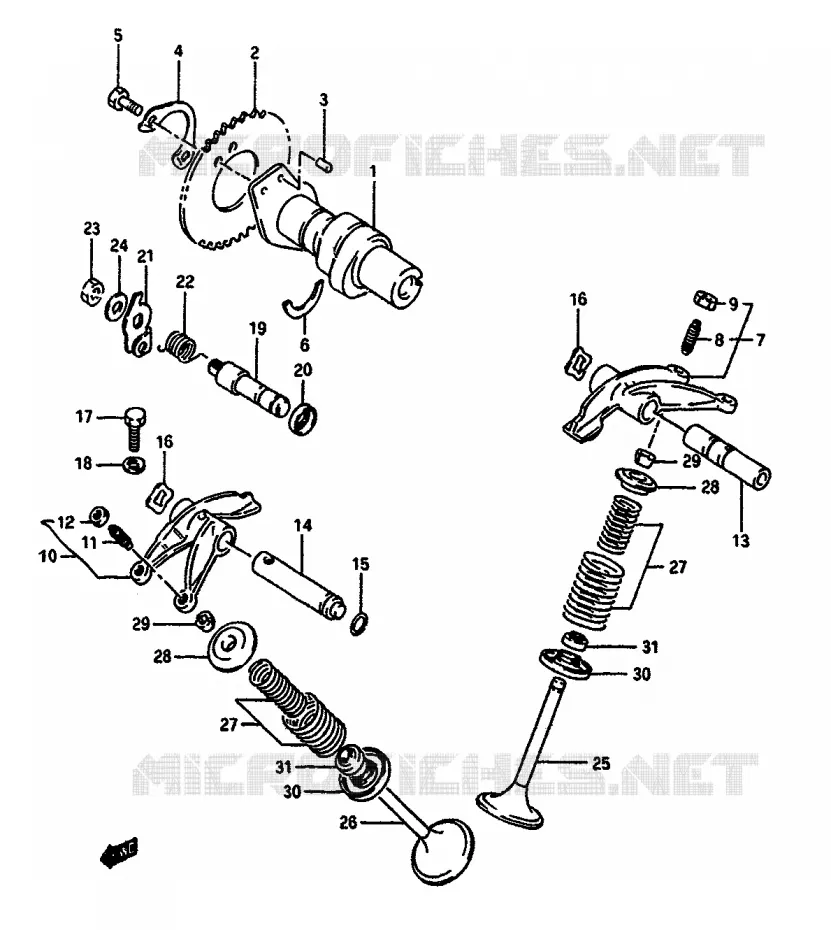 ARBRE A CAMES - SOUPAPES Suzuki MOTO 650 DR 1990  DR650RSL(L/M)