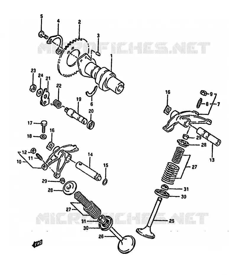 ARBRE A CAMES - SOUPAPES Suzuki MOTO 650 DR 1993  DR650RUP(N/P/R)