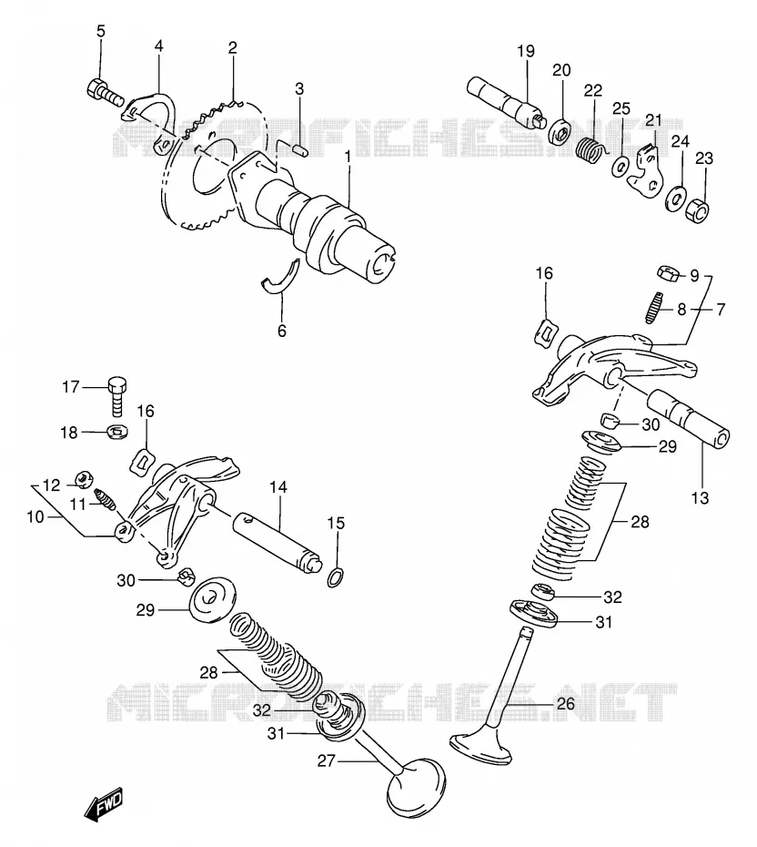 ARBRE A CAMES - SOUPAPES Suzuki MOTO 650 DR 1995  DR650RES(E2)