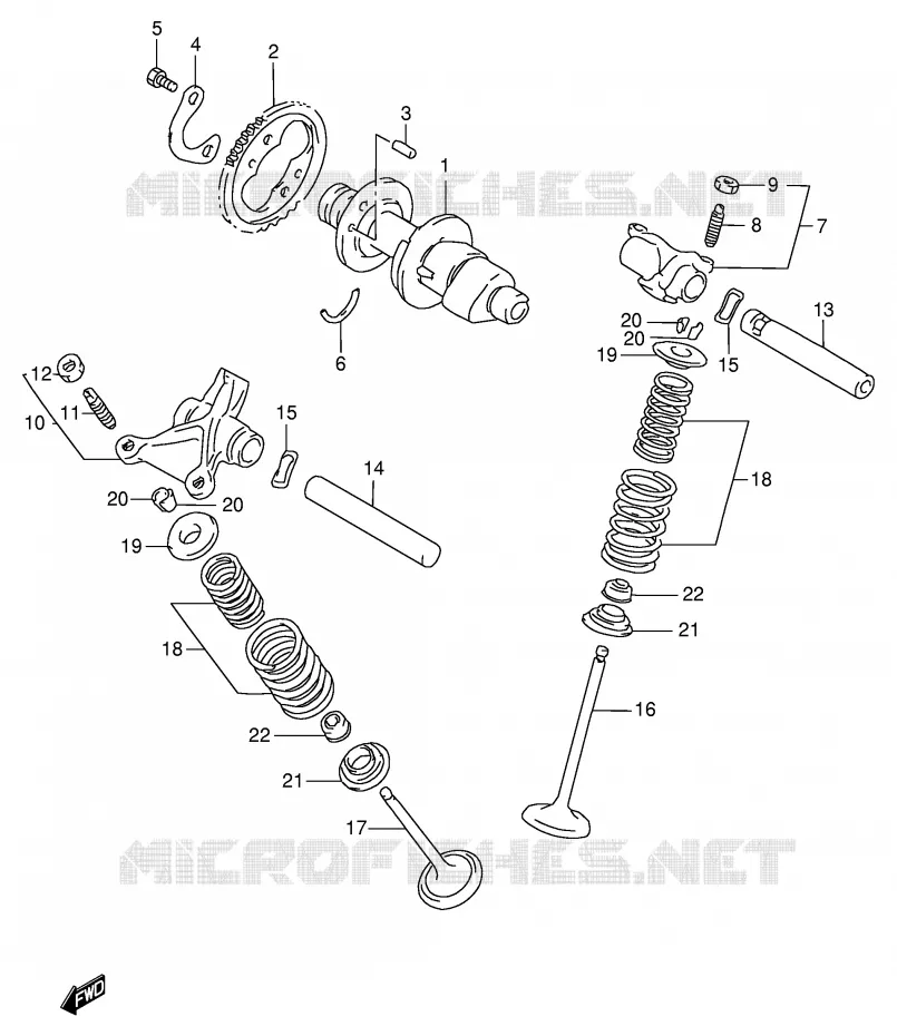 ARBRE A CAMES - SOUPAPES Suzuki MOTO 650 DR 1997  DR650SEV(E4)
