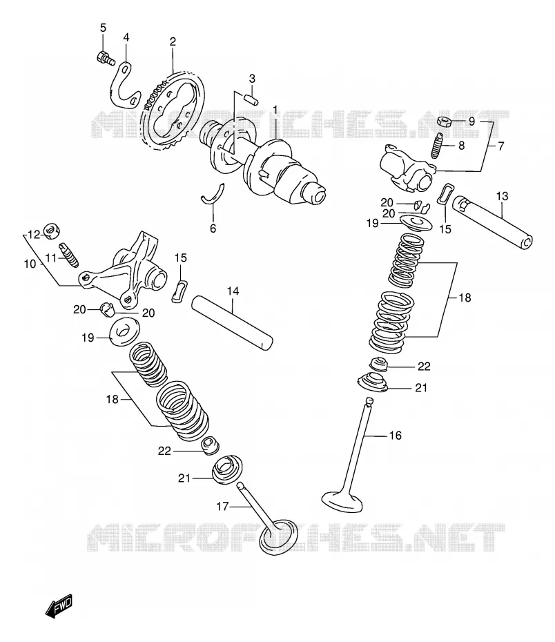 ARBRE A CAMES - SOUPAPES Suzuki MOTO 650 DR 2003  DR650SEK3(E4)