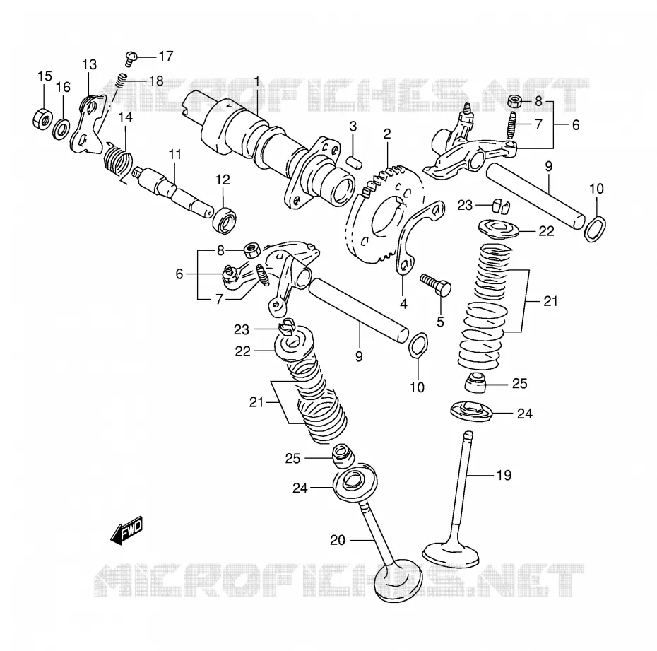 ARBRE A CAMES - SOUPAPES Suzuki MOTO 800 DR 1994  DR800SR(E4)