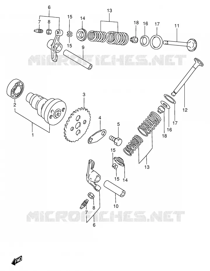 ARBRE A CAMES - SOUPAPES (~F.NO.100364) Suzuki SCOOTER 100 FB 1994  FB100DR(E71)