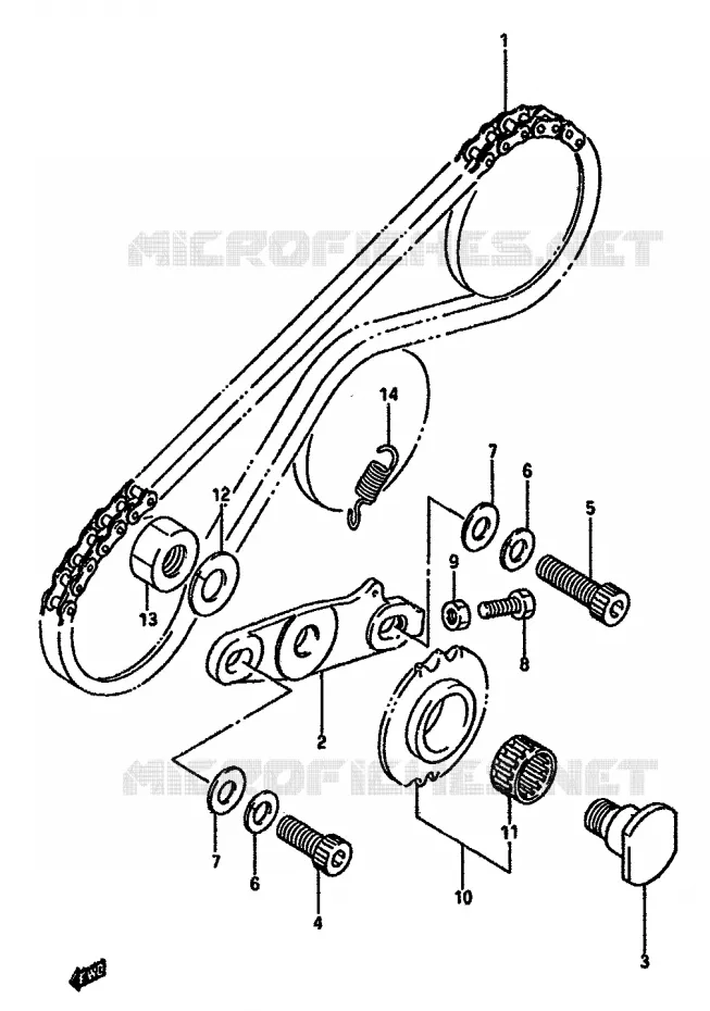 BALANCIER DE CHAINE Suzuki MOTO 600 DR 1985  DR600SF(E2)