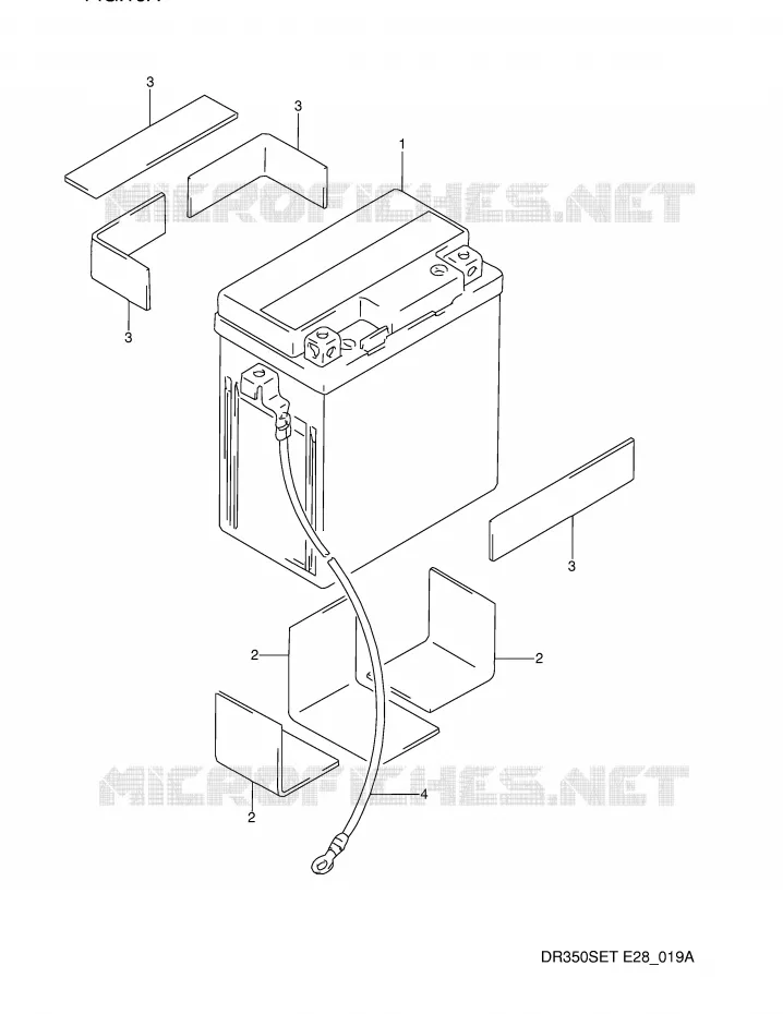BATTERIE (MODELE R/S/T) Suzuki MOTO 350 DR 1992  DR350SN(E28)