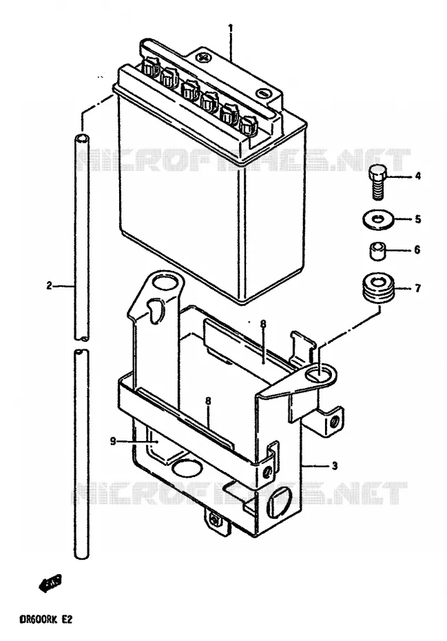 BATTERIE Suzuki MOTO 600 DR 1986  DR600RG(E2)