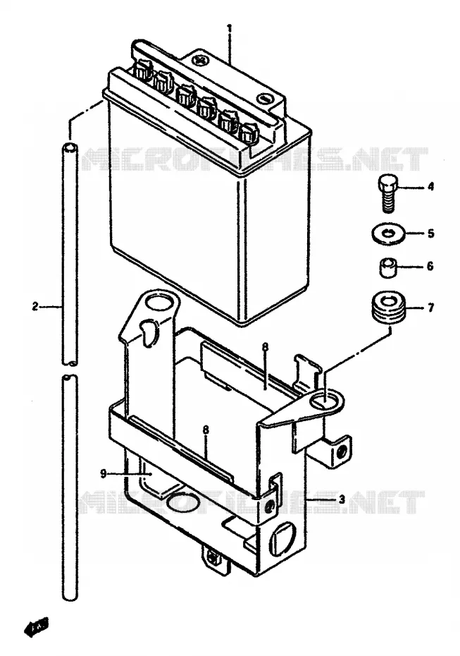 BATTERIE Suzuki MOTO 600 DR 1988  DR600SJ(E2)