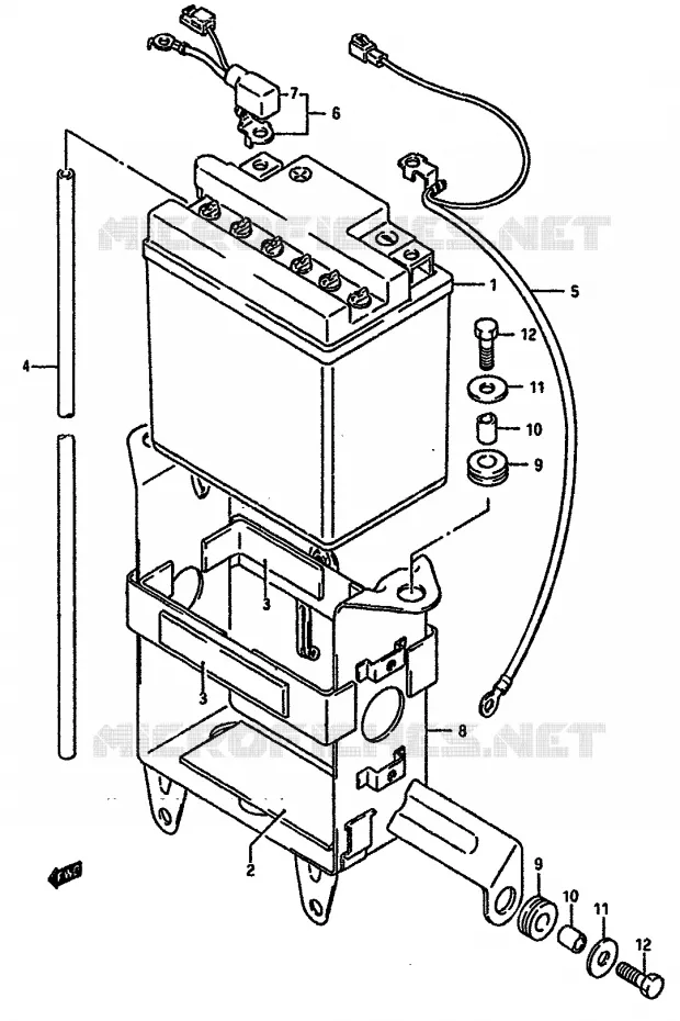 BATTERIE Suzuki MOTO 750 DR 1989  DR750SK(J/K)