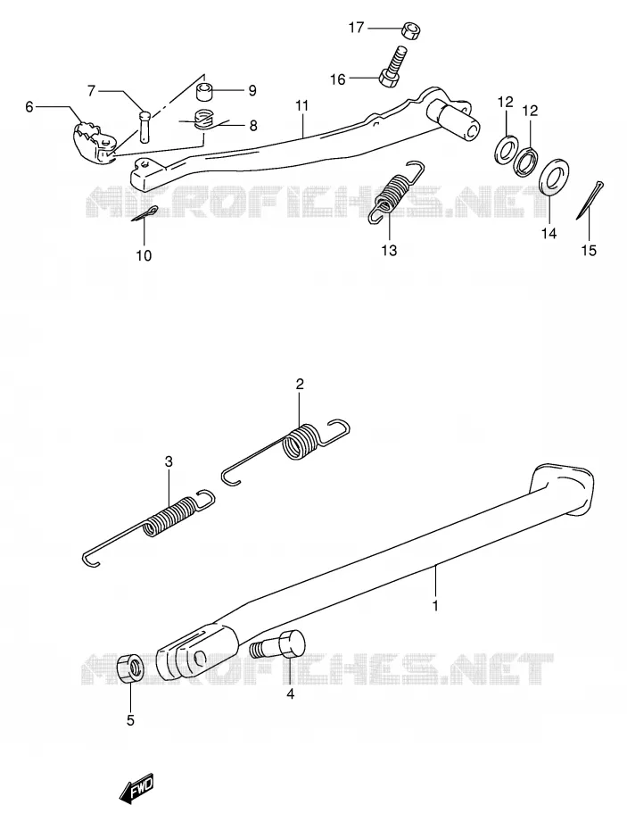 BEQUILLE - PEDALE DE FREIN ARRIERE Suzuki MOTO 350 DR 1992  DR350N(E1)