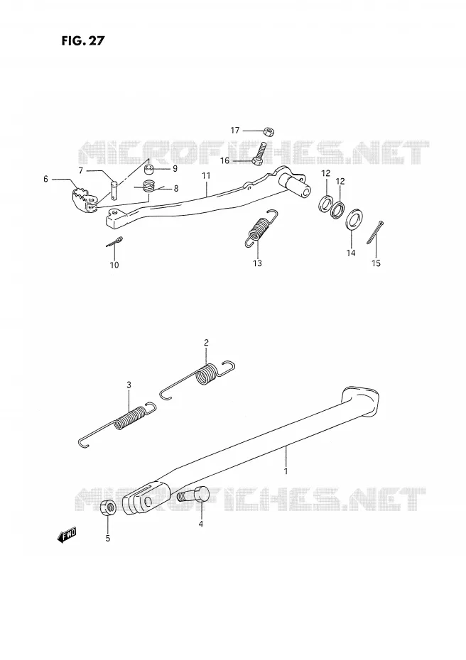 BEQUILLE - PEDALE DE FREIN ARRIERE Suzuki MOTO 350 DR 1992  DR350SHN(E2)