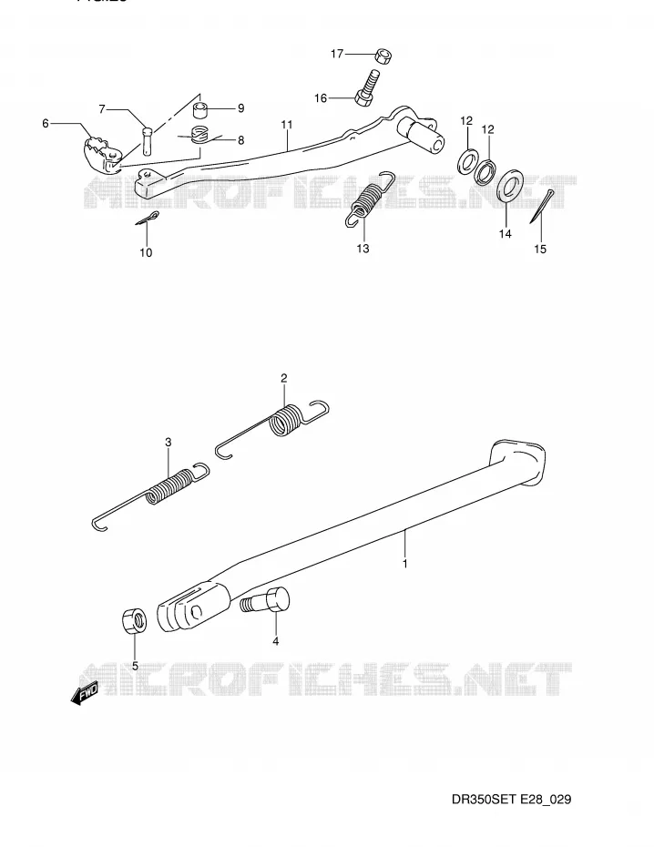 BEQUILLE - PEDALE DE FREIN ARRIERE Suzuki MOTO 350 DR 1992  DR350SN(E28)