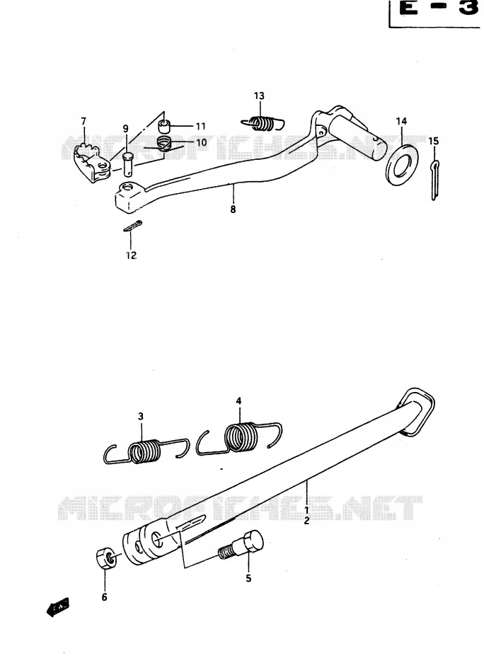BEQUILLE - PEDALE DE FREIN ARRIERE Suzuki MOTO 650 DR 1990  DR650RUL(L)