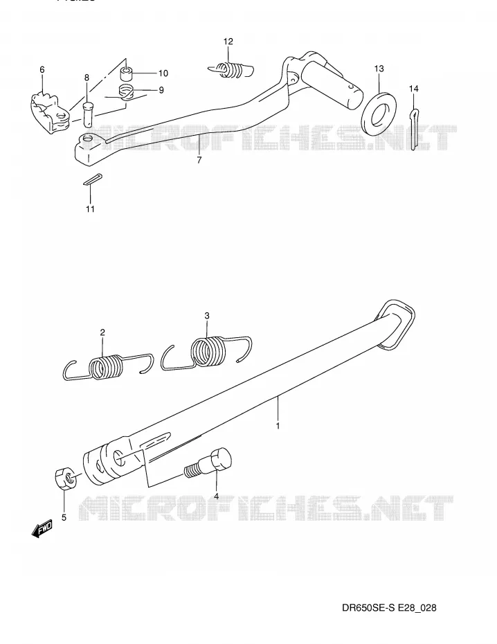 BEQUILLE - PEDALE DE FREIN ARRIERE Suzuki MOTO 650 DR 1994  DR650SER(E28)