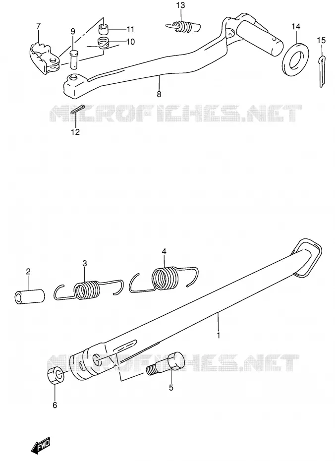 BEQUILLE - PEDALE DE FREIN ARRIERE Suzuki MOTO 650 DR 1995  DR650RSEUS(E4)