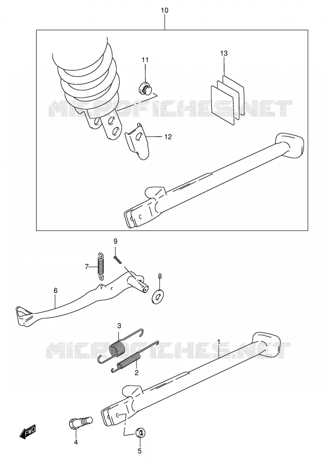 BEQUILLE - PEDALE DE FREIN ARRIERE Suzuki MOTO 650 DR 2003  DR650SEK3(E4)