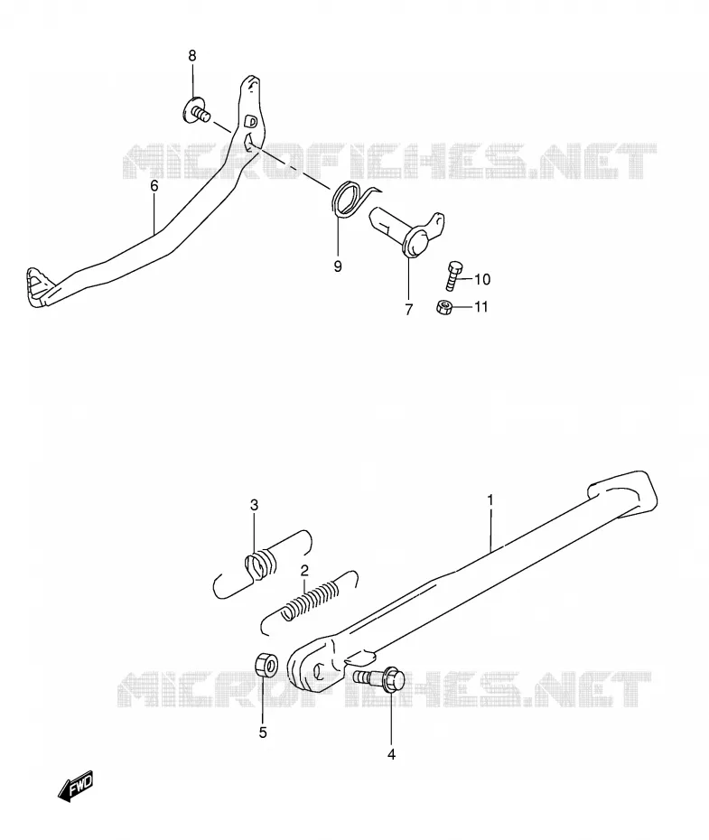 BEQUILLE - PEDALE DE FREIN ARRIERE Suzuki MOTO 800 DR 1994  DR800SUR