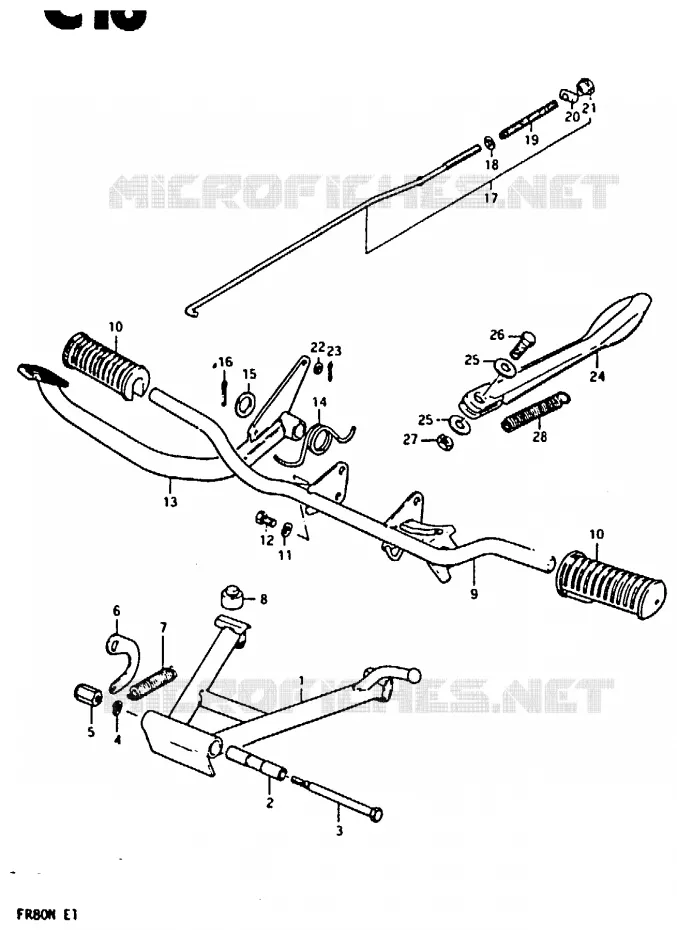 BEQUILLE - PEDALE DE FREIN ARRIERE Suzuki SCOOTER 80 FR 1981  FR80N(M/B/N)