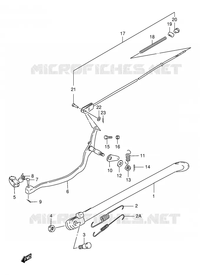BEQUILLE (MODELE R/S/T) Suzuki MOTO 125 DR 1999  DR125SEX(E4)