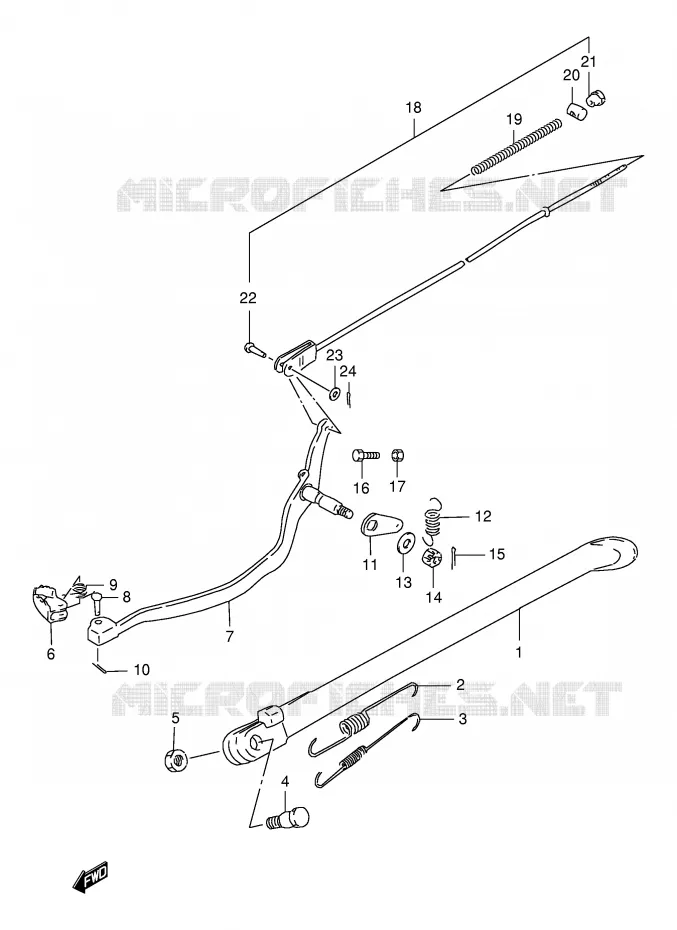 BEQUILLE (MODELE V/W/X/Y) Suzuki MOTO 125 DR 2000  DR125SEUY(E4)