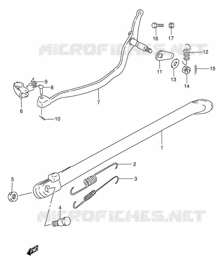 BEQUILLE Suzuki MOTO 125 DR 2001  DR125SEUK1(E2)