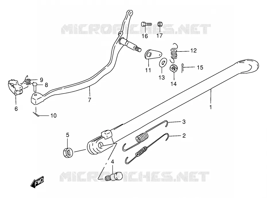BEQUILLE Suzuki MOTO 200 DR 2000  DR200SEY(E24)