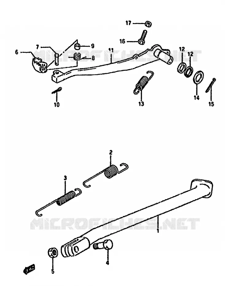 BEQUILLE Suzuki MOTO 350 DR 1992  DR350SHN(L/M/N/P/R)