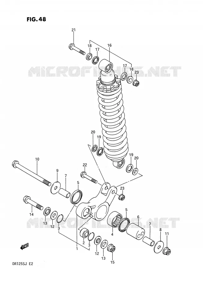 BIELLETTE DE SUSPENSION ARRIERE Suzuki MOTO 125 DR 1987  DR125SH(E2)