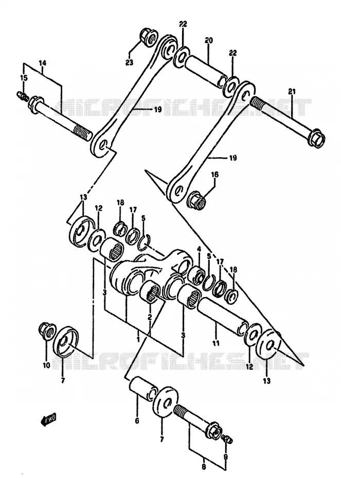BIELLETTE DE SUSPENSION ARRIERE Suzuki MOTO 350 DR 1990  DR350SL(L/M/N/P/R)